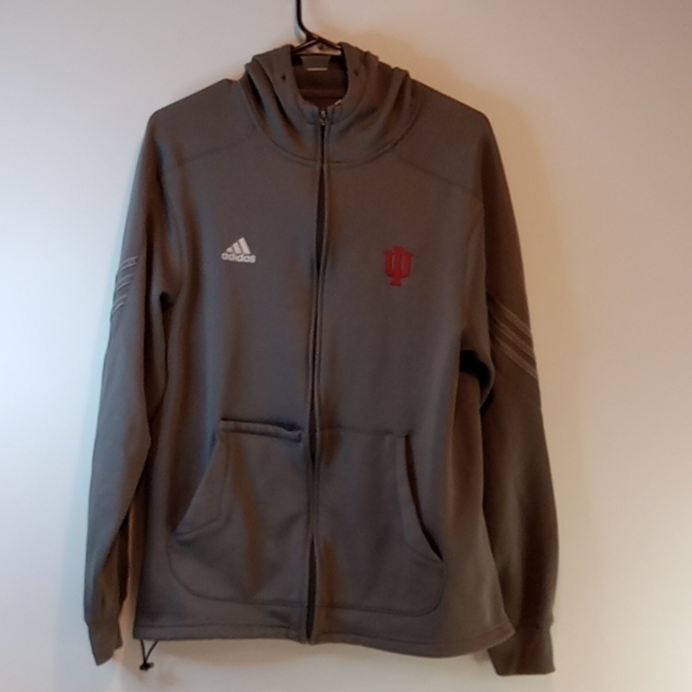 Adidas Indiana Hoosiers Basketball Full Zip Hoodie Jacket Men’s Sz Small NICE